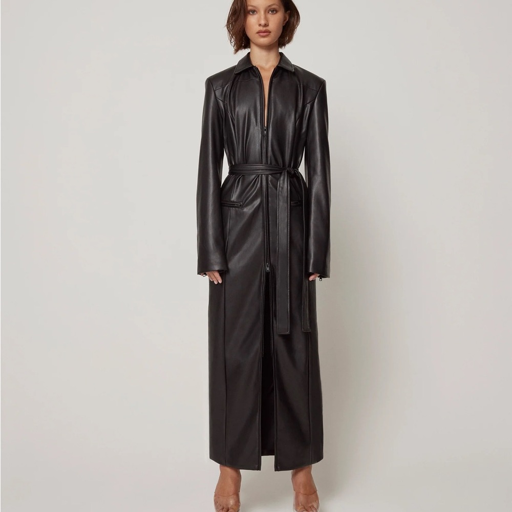 KHY (sold out) Faux leather collard coat